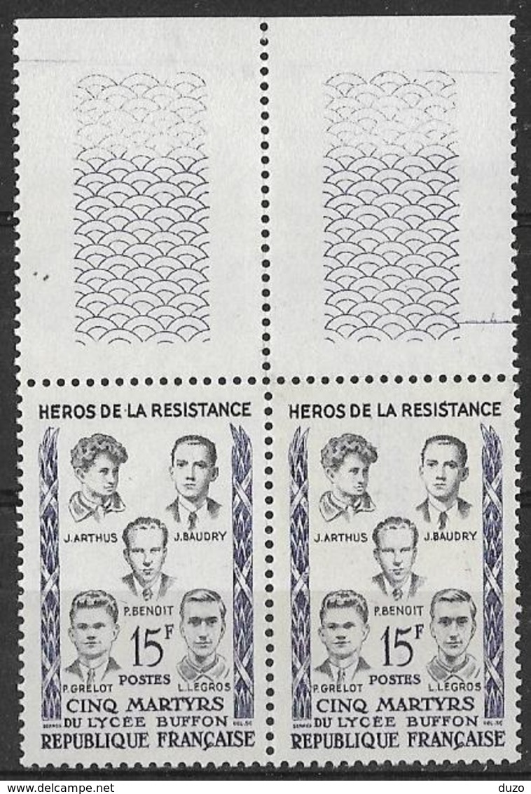 France 1959 - Héros De La Résistance - Paire Y&T N°1198 ** Neuf Luxe 1er Choix (gomme D'origine Intacte) - Neufs