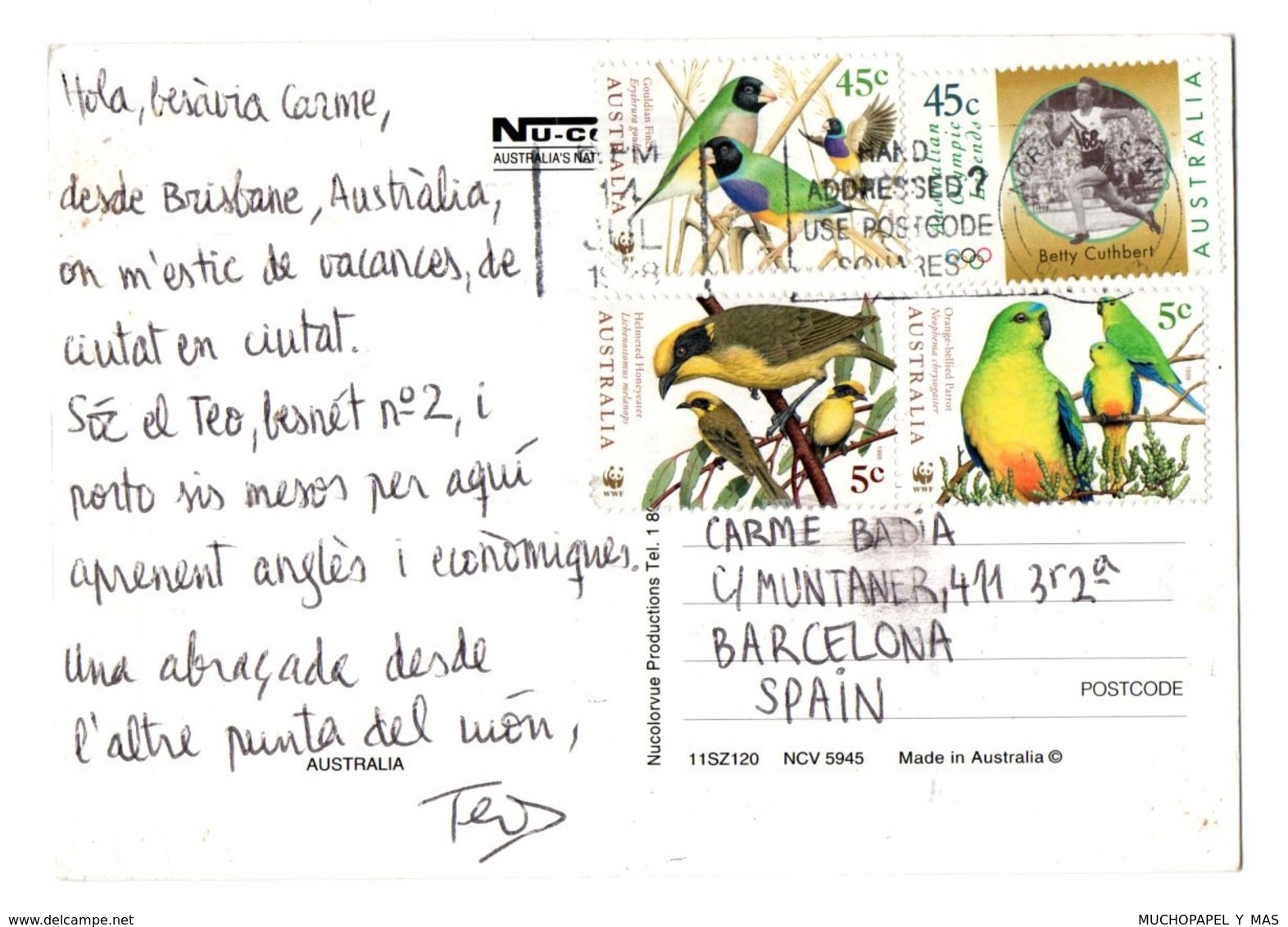 POSTAL POST CARD AUSTRALIA AUSTRALIE IS FOR...AIR ULURU SUNSHINE TREES KOALA REEF AUSSIE ANIMALS LAND ISLANDS ALPS...... - Otros & Sin Clasificación