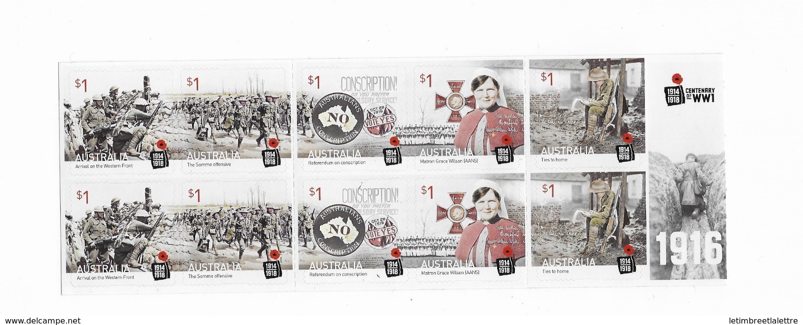AUSTRALIE Carnet  N °4315** Centenaire De La Première Guerre Mondiale - Postzegelboekjes
