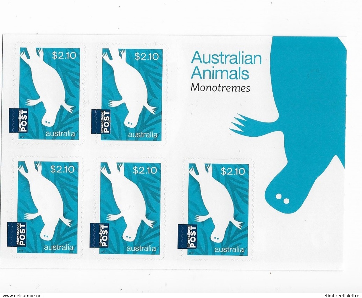 AUSTRALIE Carnet  N °4387** Faune Animaux D'Australie Monotrémes - Postzegelboekjes