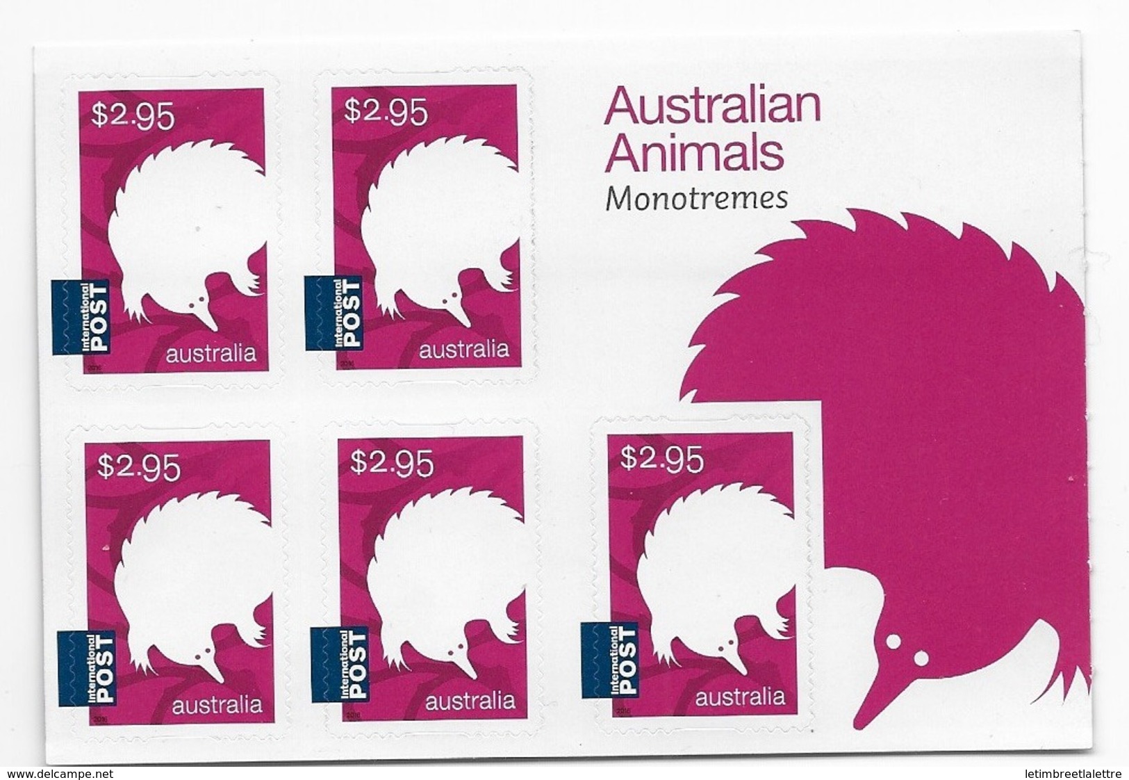 AUSTRALIE Carnet  N °4388** Faune Animaux D'Australie Monotrémes - Carnets