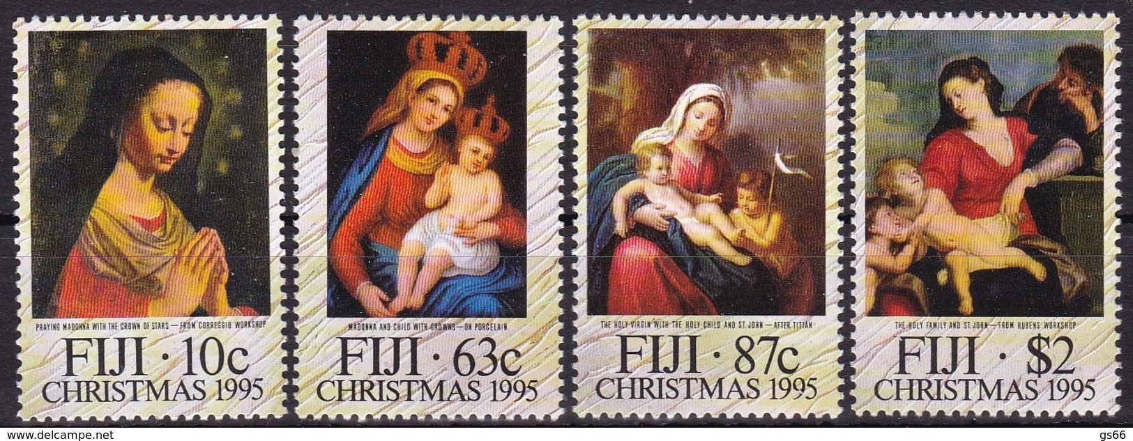 Fidji, 1995, 753/56,  MNH **, Weihnachten: Gemälde. - Fiji (1970-...)