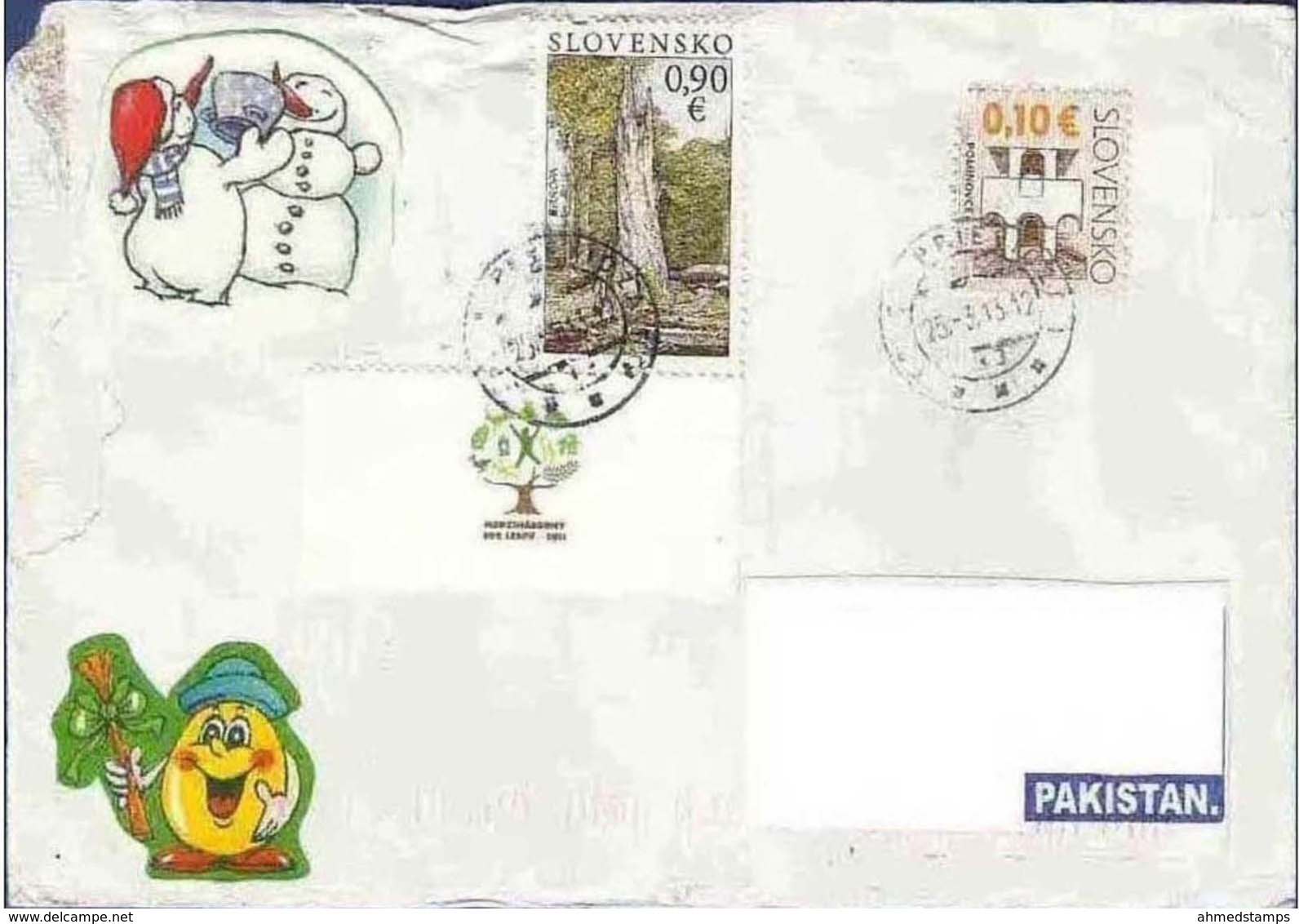 SLOVAKIA POSTAL USED AIRMAIL COVER TO PAKISTAN - Buste