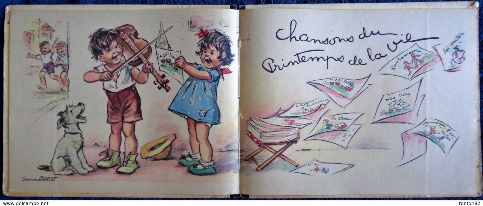 Jacques Poterat - Chansons du Printemps de la Vie - Illustré par Germaine Bouret - Aux Éditions ARC-EN-CIEL - ( 1945 ) .