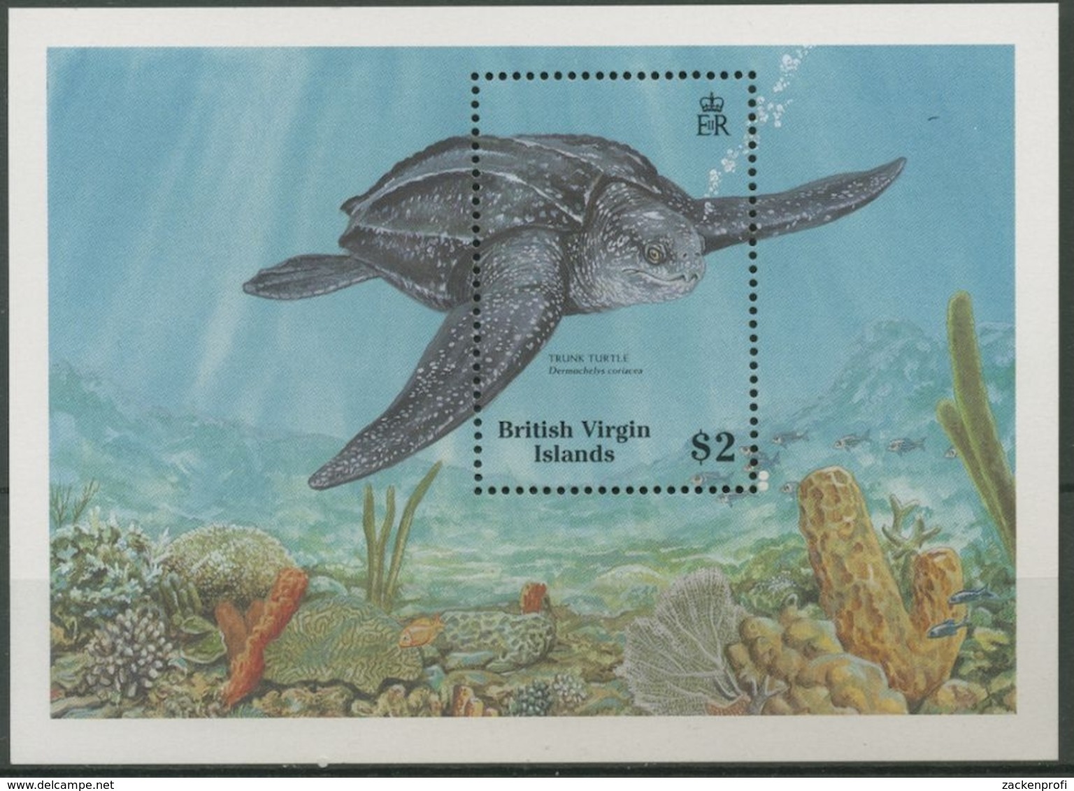 Britische Jungferninseln 1988 Lederschildkröte Block 53 Postfrisch (C12628) - British Virgin Islands