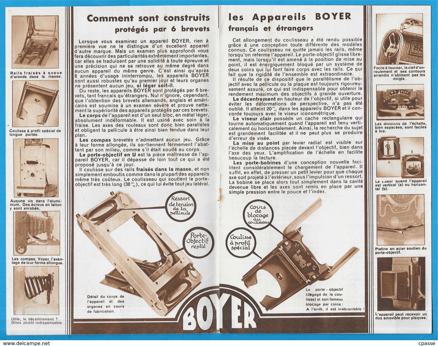 Prospectus Commercial Photo Photographie Appareil Objectif BOYER ** Folding Publicité - 1900 – 1949