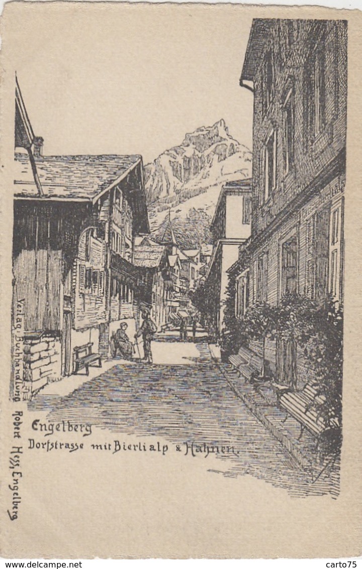 Suisse - Engelberg  - Dortstrasse Mit Bierli Alp Und Hahnen - Précurseur - Artist Robert Hess - Engelberg