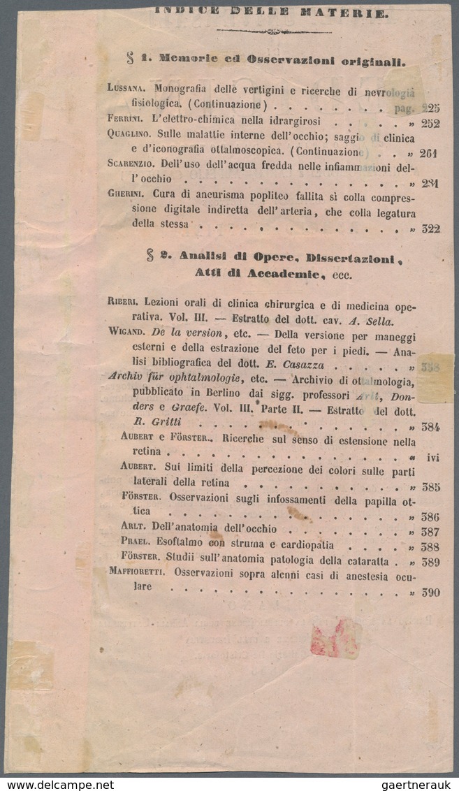 Österreich: 1858: Zeitungsmarkenausgabe, 1,05 (Kr) Blau, Type I, Im Waagerechten ZEHNERSTREIFEN, Auf - Briefe U. Dokumente