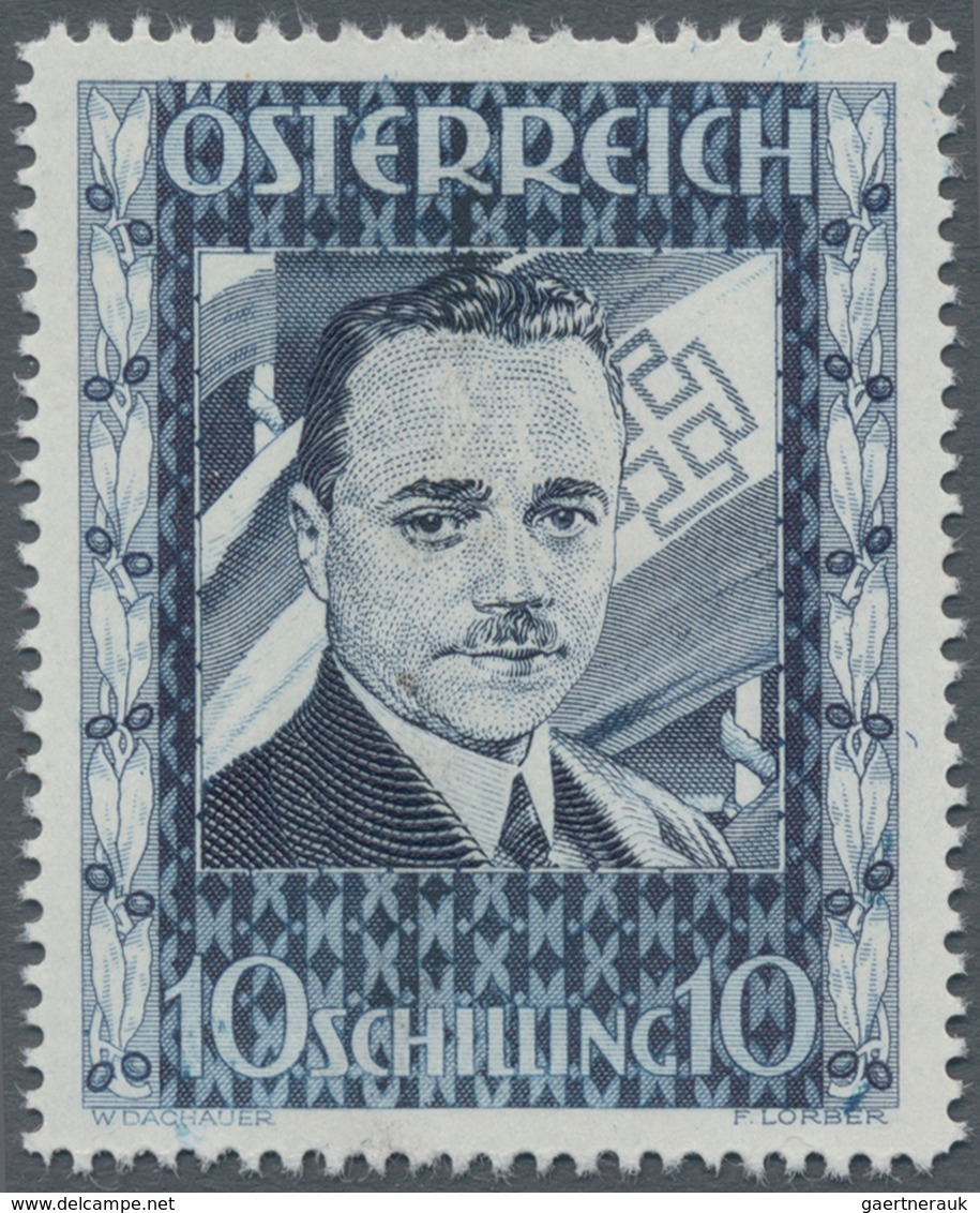 Österreich: 1936, 10 Schilling Freimarke "Bundeskanzler Dr. Engelbert Dollfuß". Diese Marke Wurde Im - Briefe U. Dokumente