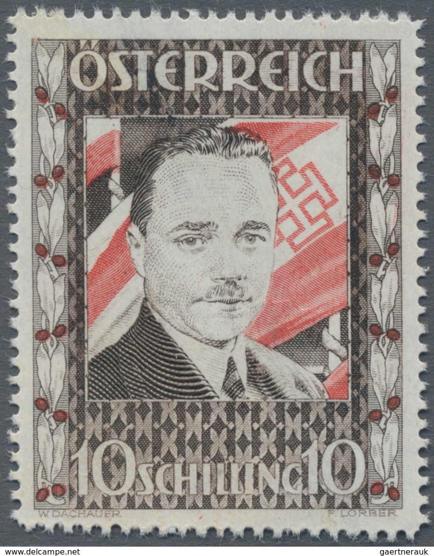 Österreich: 1936, 10 Schilling Freimarke "Bundeskanzler Dr. Engelbert Dollfuß". Diese Marke Wurde Im - Lettres & Documents