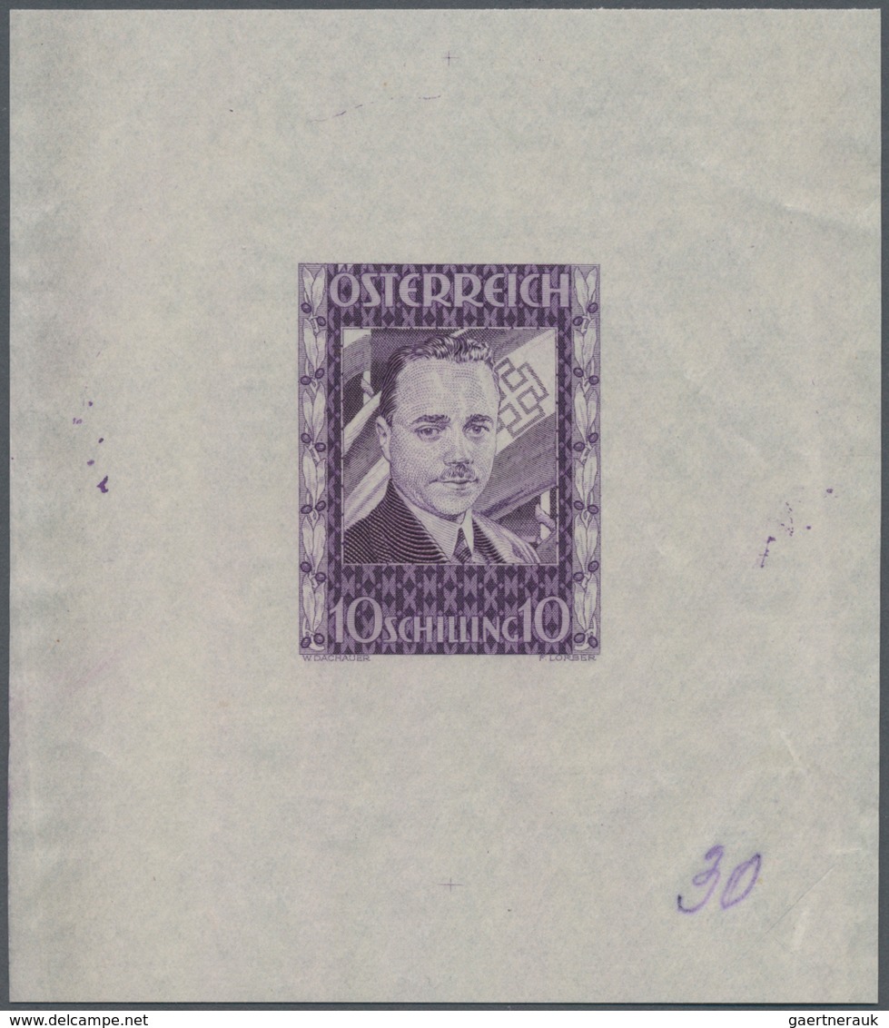 Österreich: 1936, 10 Schilling Freimarke "Bundeskanzler Dr. Engelbert Dollfuß". Diese Marke Wurde Im - Briefe U. Dokumente