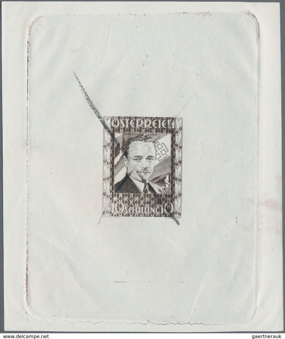Österreich: 1936, 10 Schilling "Bundeskanzler Dr. Engelbert Dollfuß", Ungezähnter Einzelabzug In Sch - Lettres & Documents