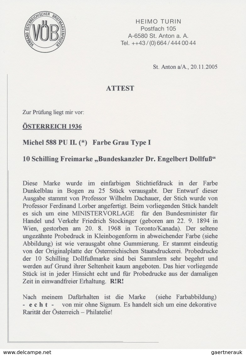 Österreich: 1936, 10 Schilling Freimarke "Bundeskanzler Dr. Engelbert Dollfuß". Diese Marke Wurde Im - Covers & Documents