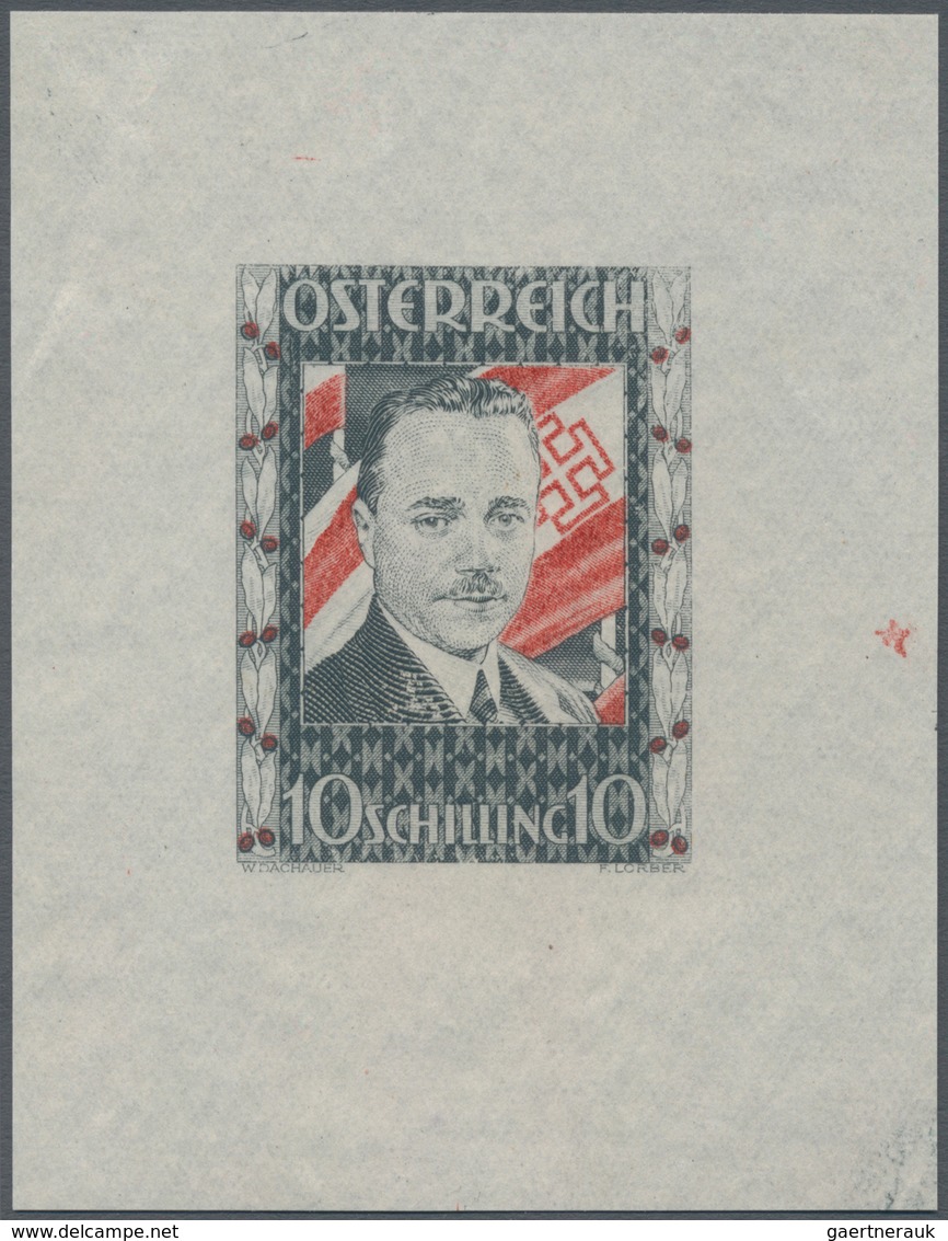 Österreich: 1936, 10 Schilling Freimarke "Bundeskanzler Dr. Engelbert Dollfuß". Diese Marke Wurde Im - Briefe U. Dokumente