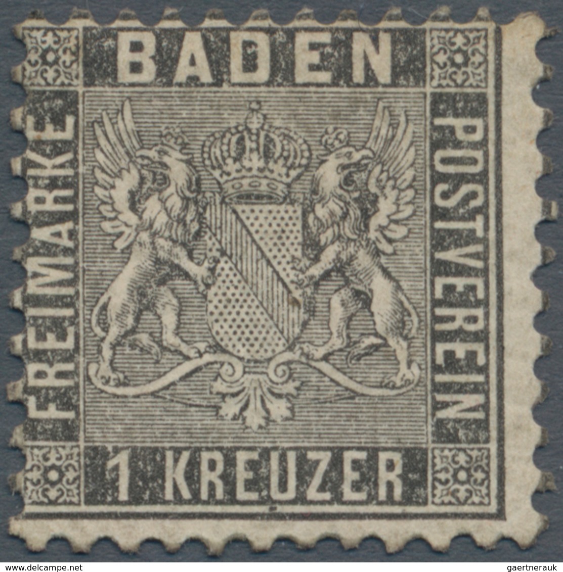 Baden - Marken Und Briefe: 1862, 1 Kr. Grauschwarz, Ungebraucht Mit Originalgummi In Vollzähniger Ka - Sonstige & Ohne Zuordnung