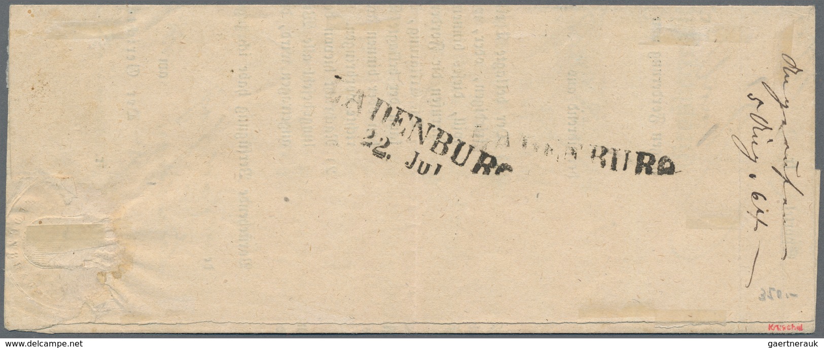 Baden - Landpostmarken: 1862: Landpostmarke 3 Keuzer Schwarz Auf Gelb In Mischfrankatur Mit Freimark - Andere & Zonder Classificatie