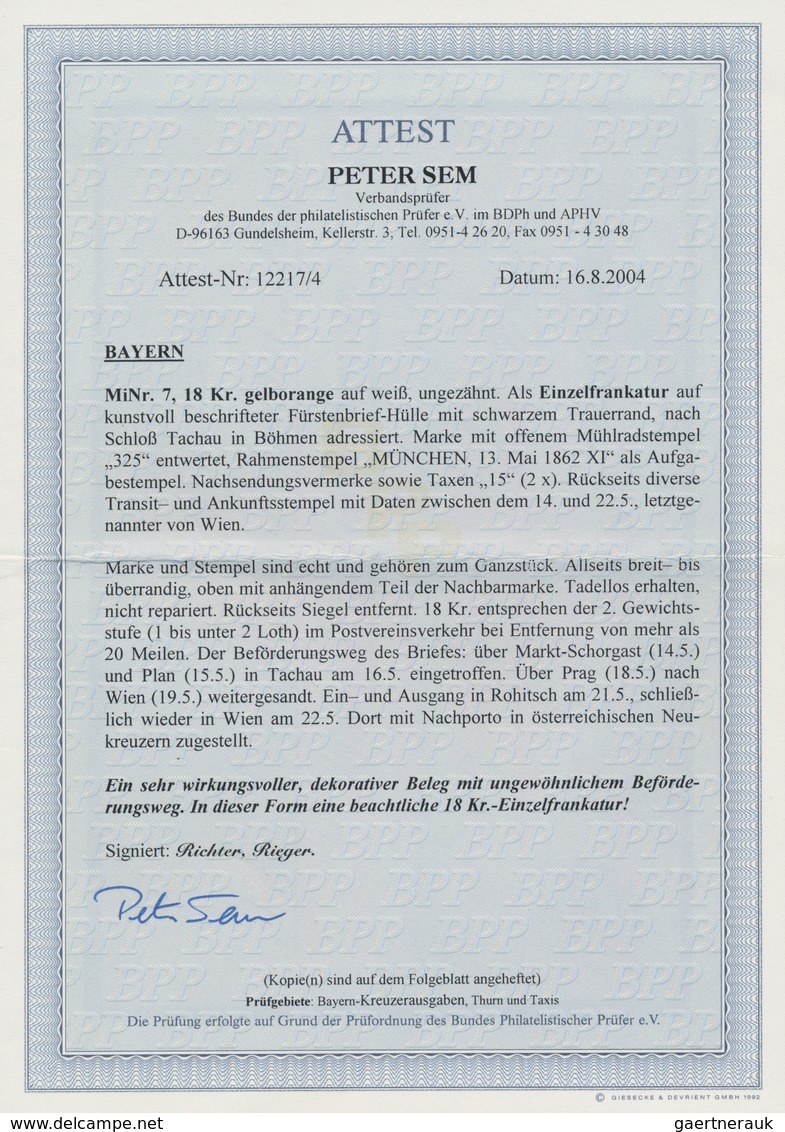 Bayern - Marken Und Briefe: 1862, 18 Kr Gelborange, Farbfrisches Und Ringsum Brei- Bis überrandiges - Andere & Zonder Classificatie