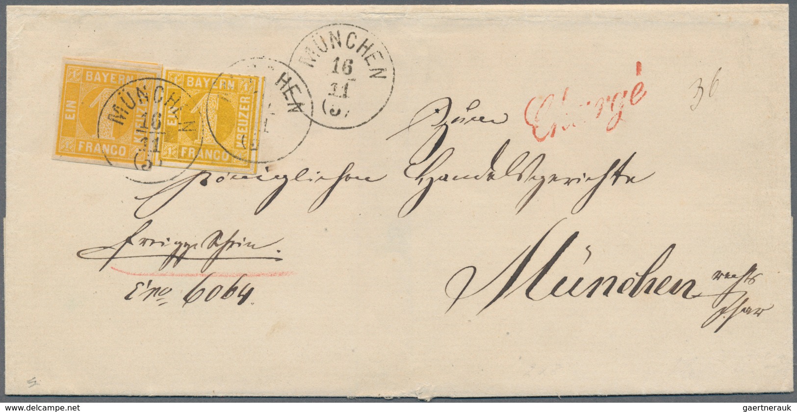 Bayern - Marken Und Briefe: 1862, 1 Kr. Gelb Im Plattentyp I, Zwei Exemplare In Deutlich Unterschied - Other & Unclassified
