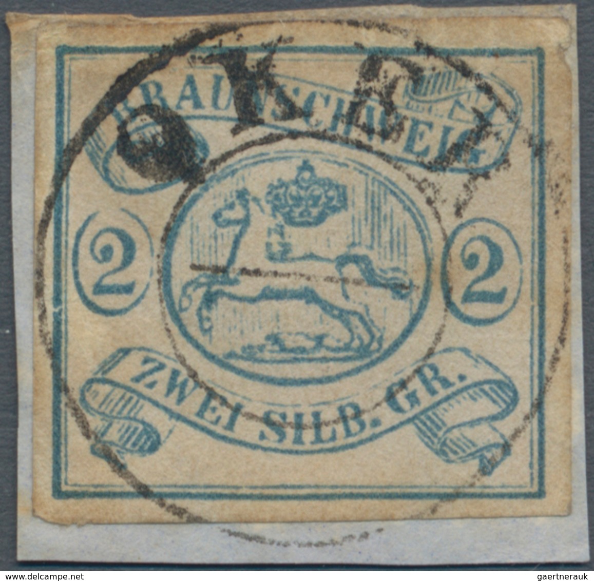 Braunschweig - Marken Und Briefe: 1852: 2 Sgr Blau, Entwertet Mit Sehr Seltenem Schwarzen Zweikreiss - Brunswick