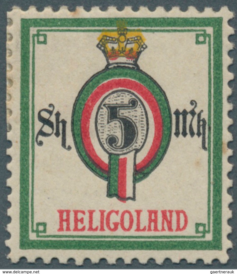 Helgoland - Marken Und Briefe: 1890, 5 Sh. / 5 Mk., Amtlicher Neudruck Der Reichspostverwaltung In U - Heligoland