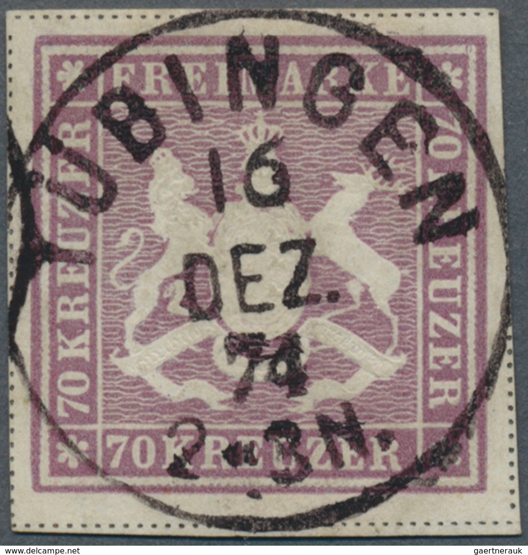 Württemberg - Marken Und Briefe: 1873, Wappen 70 Kreuzer Hellrotlila, Doppelte Trennungslinien Mit I - Other & Unclassified