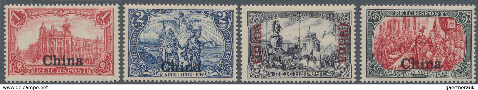 Deutsche Post In China: 1901. 3 Pfg Braun Bis 5 Mk Grünschwarz/bräunlichkarmin. Die Amtlich Nicht Au - Chine (bureaux)