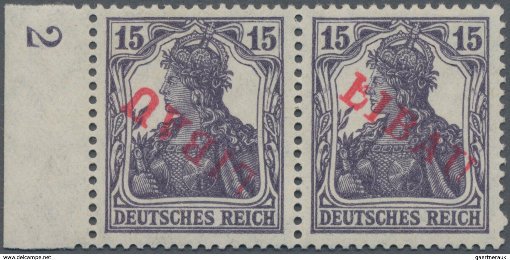 Deutsche Besetzung I. WK: Postgebiet Ober. Ost - Libau: 1919, Freimarken Germania 15 Pfg. Schwarzvio - Besetzungen 1914-18
