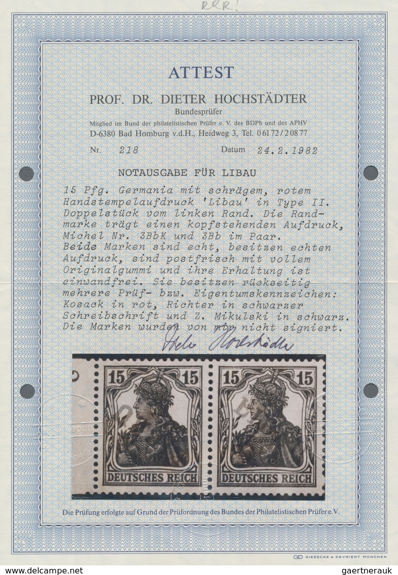 Deutsche Besetzung I. WK: Postgebiet Ober. Ost - Libau: 1919, Freimarken Germania 15 Pfg. Schwarzvio - Bezetting 1914-18