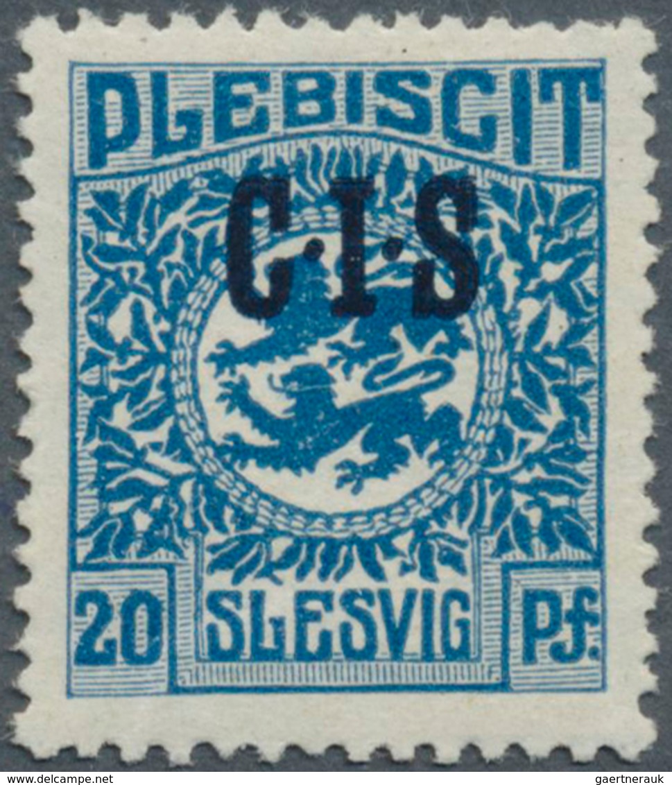 Deutsche Abstimmungsgebiete: Schleswig - Dienstmarken: 1920: 20 Pfg Dunkelgrauultramarin Mit Doppelt - Other & Unclassified