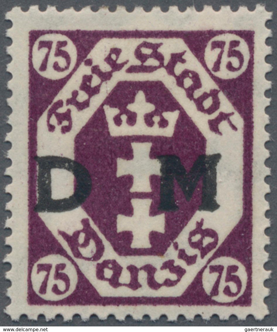 Danzig - Dienstmarken: 1922. 75 Pfg Dunkelviolettpurpur Mit "Rosettenunterdruck" In Hellgrüngrau, Un - Other & Unclassified