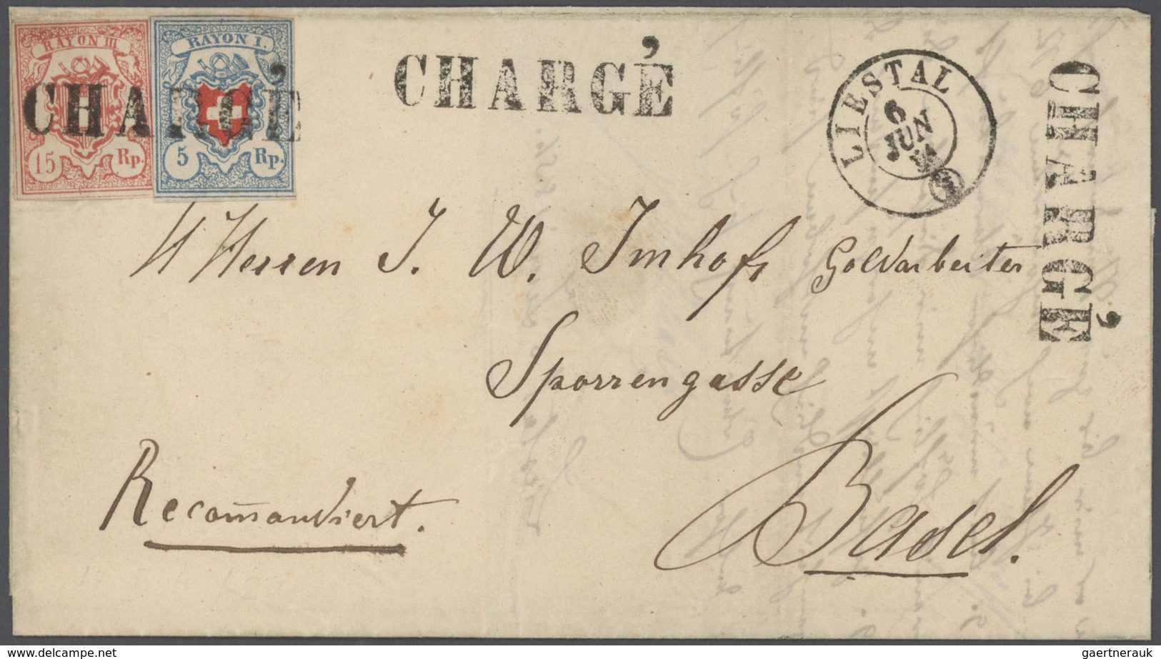Schweiz: 1850/52: RAYON I - III, Hochkarätige Partie Von 18 Briefen Und Belegen Mit Einzel-, Bunt- U - Verzamelingen