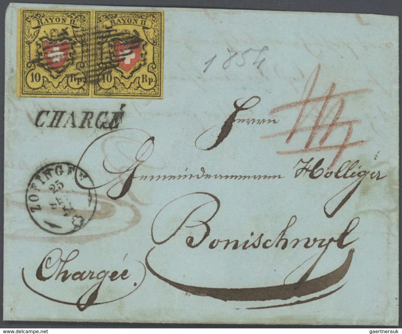 Schweiz: 1850/52: RAYON I - III, hochkarätige Partie von 18 Briefen und Belegen mit Einzel-, Bunt- u