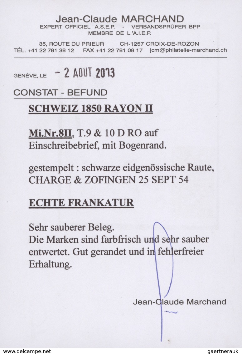 Schweiz: 1850/52: RAYON I - III, hochkarätige Partie von 18 Briefen und Belegen mit Einzel-, Bunt- u