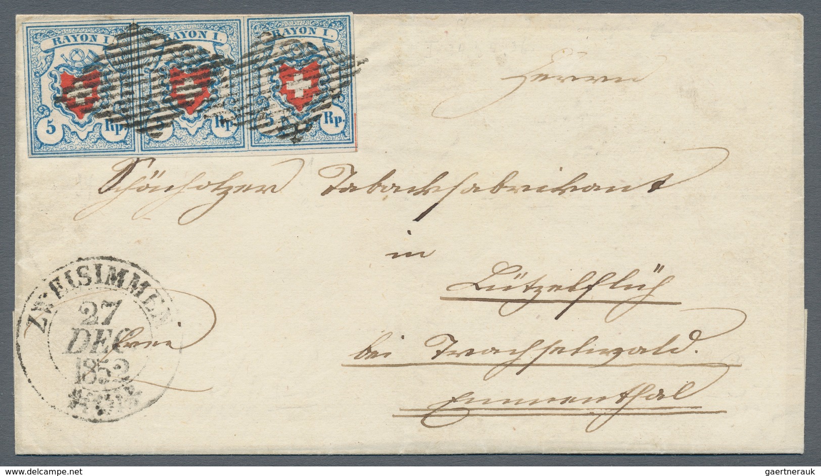 Schweiz: 1850/52: RAYON I - III, hochkarätige Partie von 18 Briefen und Belegen mit Einzel-, Bunt- u