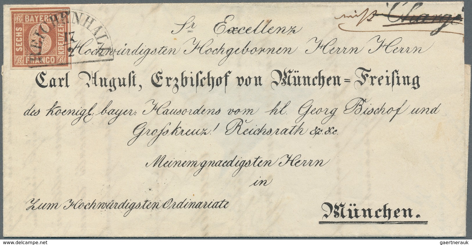 Bayern - Marken Und Briefe: Bischofsbriefe 1850/1862 16 Sog. Bischofsbriefe, Adressiert An Carl Augu - Andere & Zonder Classificatie