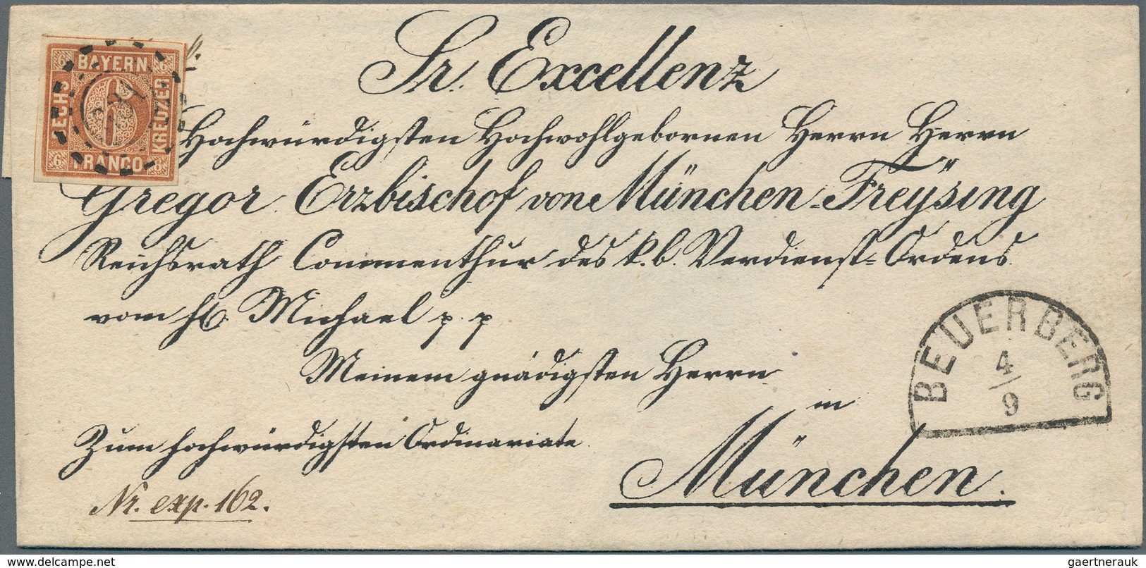 Bayern - Marken und Briefe: Bischofsbriefe 1850/1862 16 sog. Bischofsbriefe, adressiert an Carl Augu