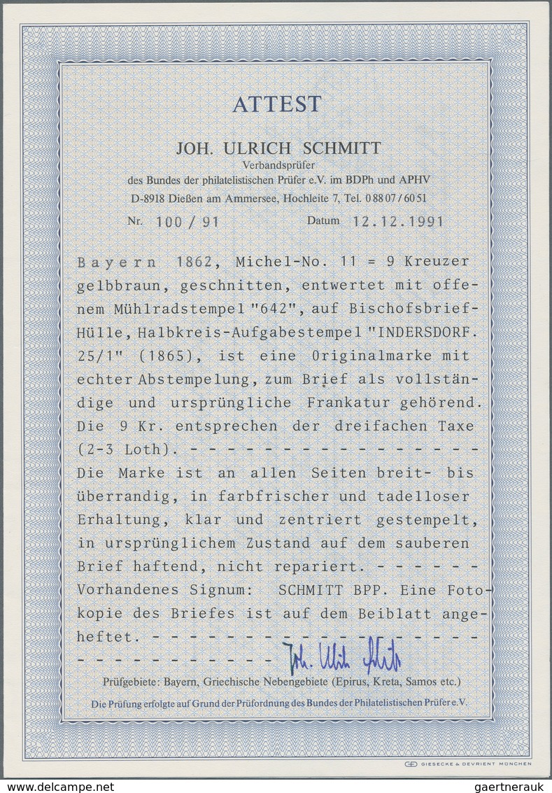 Bayern - Marken und Briefe: Bischofsbriefe 1850/1862 16 sog. Bischofsbriefe, adressiert an Carl Augu