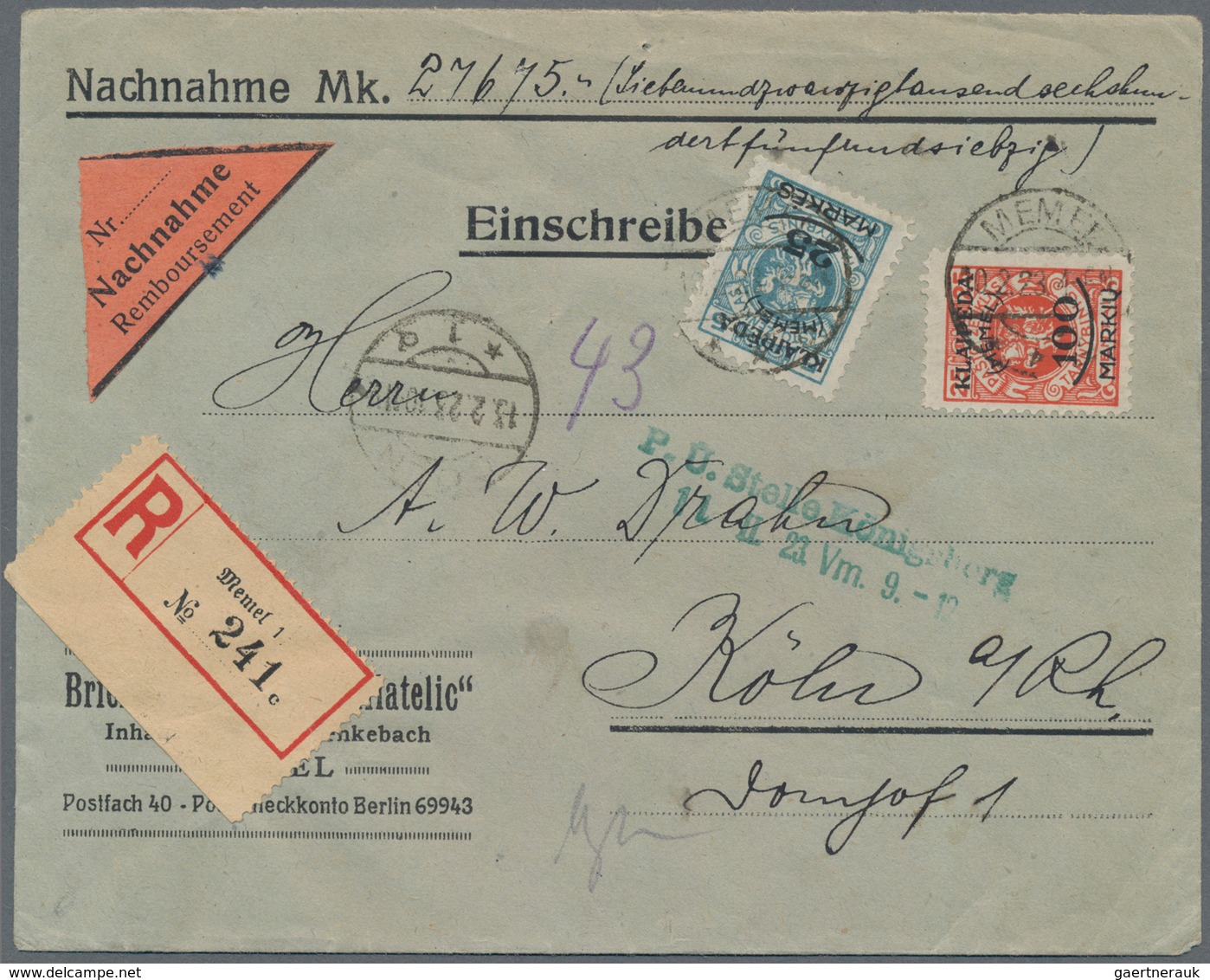 Memel: 1920/1923, hochkarätig besetzte Ausnahme-Sammlung auf selbstgestalteten Albenblättern sauber