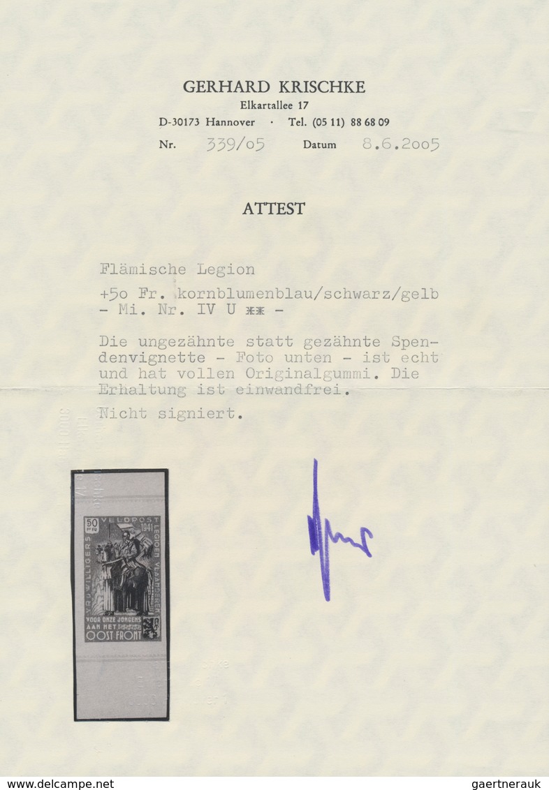 Dt. Besetzung II WK - Belgien - Flämische Legion: FLÄMISCHE LEGION, Herausragend Besetzte Spitzen-Sa - Bezetting 1938-45