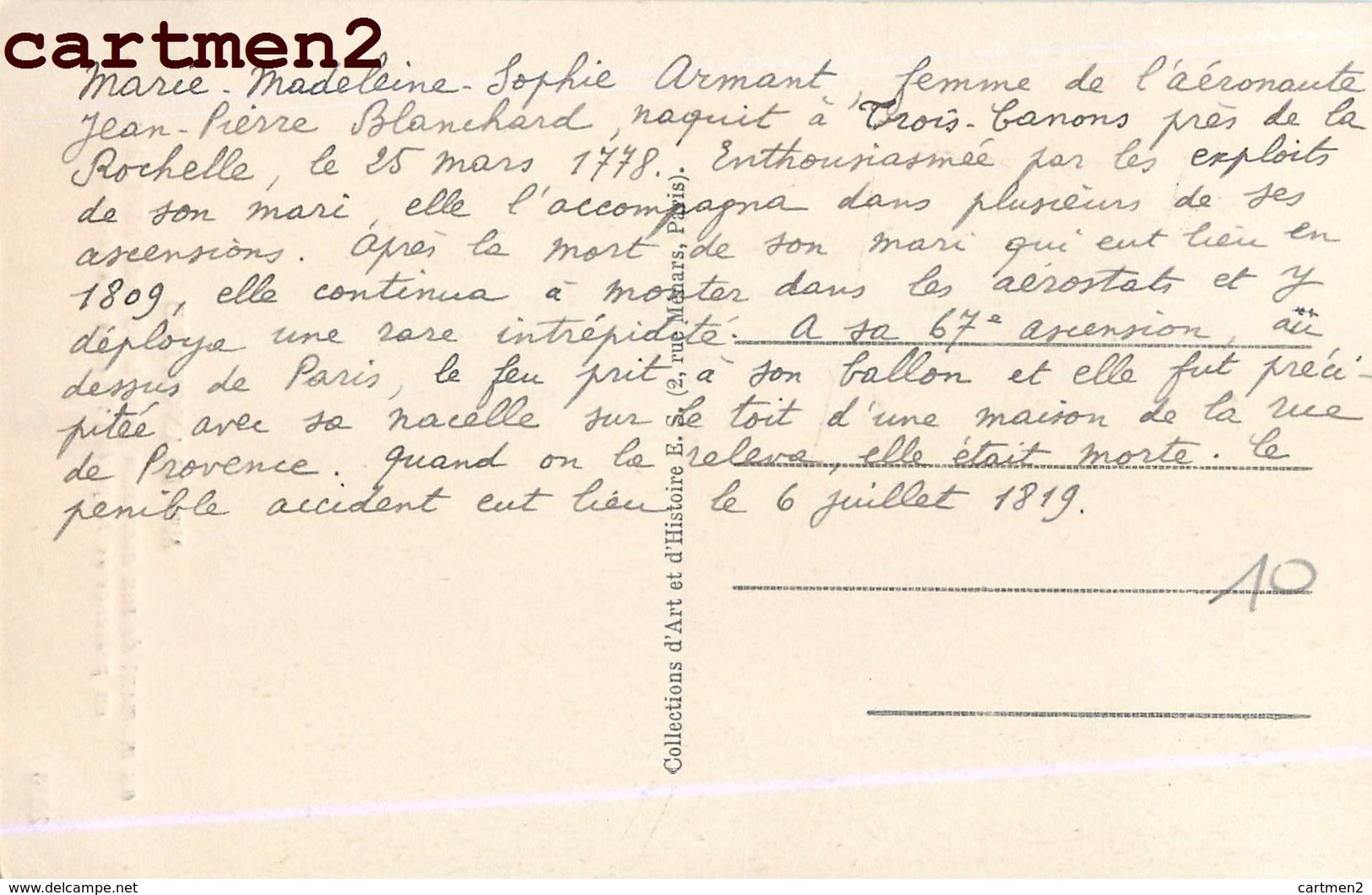 MADAME BLANCHARD ASCENSION A MILAN AERONAUTE JEAN-PIERRE BLANCHARD AEROSTAT AEROSTATION MONTGOLFIERE AVIATRICE NAPOLEON - Luchtballon