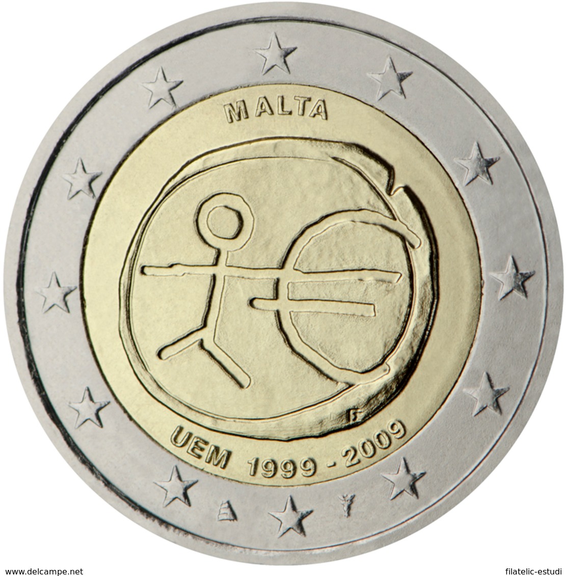 Malta 2009 2 € Euros Conmemorativos X Aniv. De EMU Unión Económica Y Monetaria - Other & Unclassified