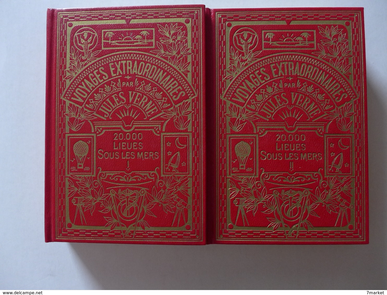 Jules Verne - 20000 Lieues Sous Les Mers Suivi De Une Ville Flottante. 2 Volumes   / éd. Librairie Hachette - 1968 - Autres & Non Classés