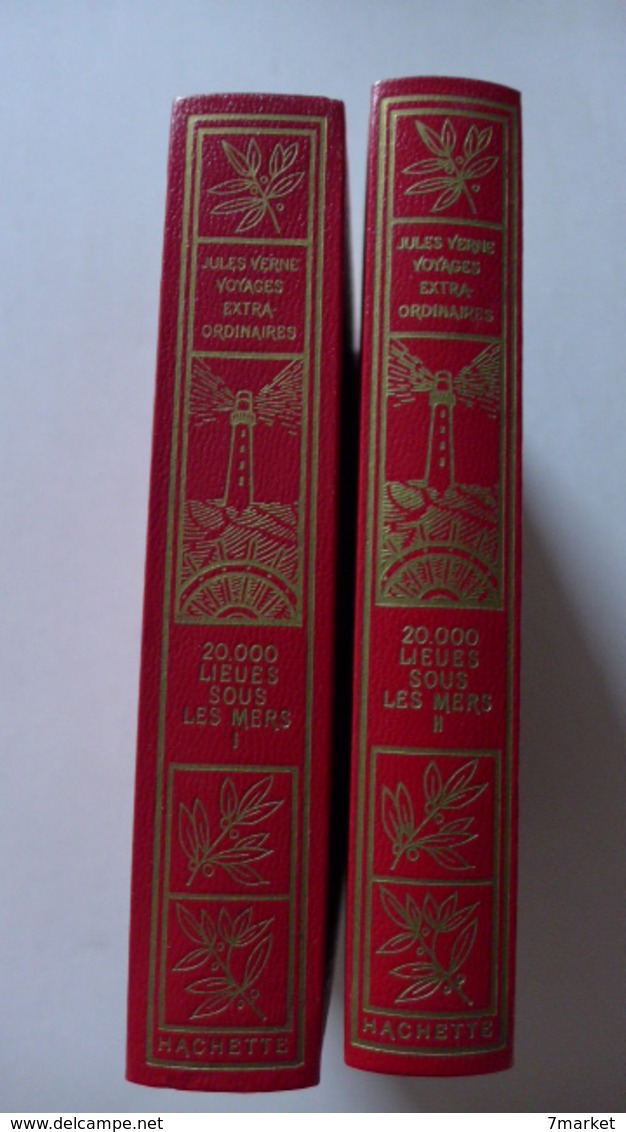 Jules Verne - 20000 Lieues Sous Les Mers Suivi De Une Ville Flottante. 2 Volumes   / éd. Librairie Hachette - 1968 - Autres & Non Classés