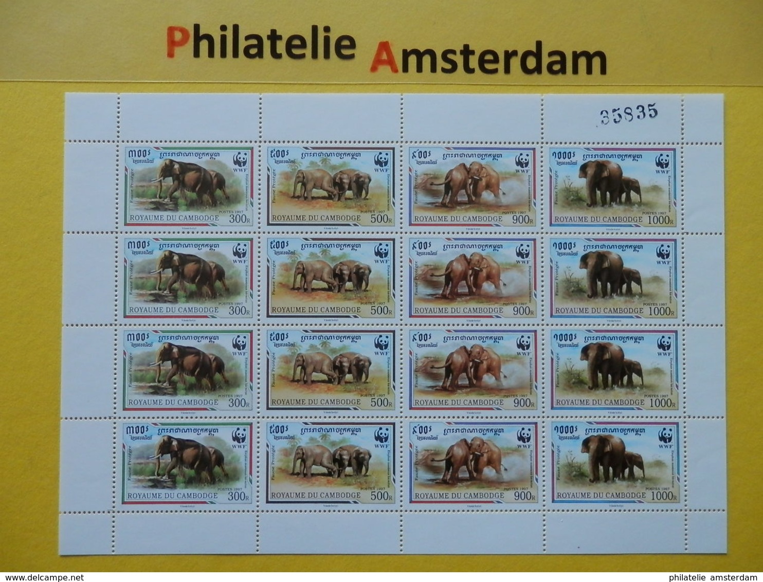 Cambodia 1997, WWF FAUNA ELEPHANTS: Mi 1680-83, ** - KB - Neufs