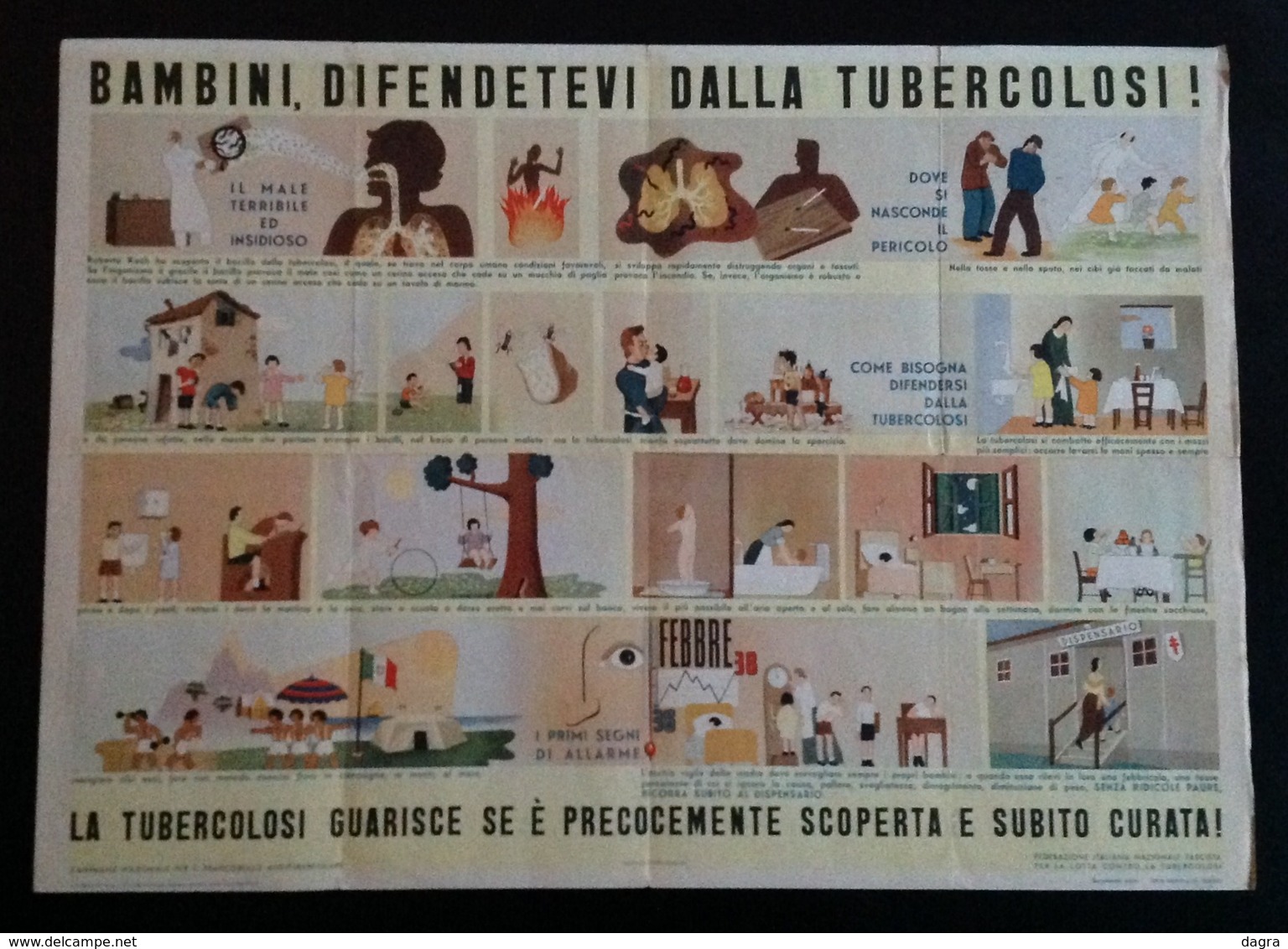 MANIFESTO ANTI TUBERCOLOSI - 1938 - Manifesti