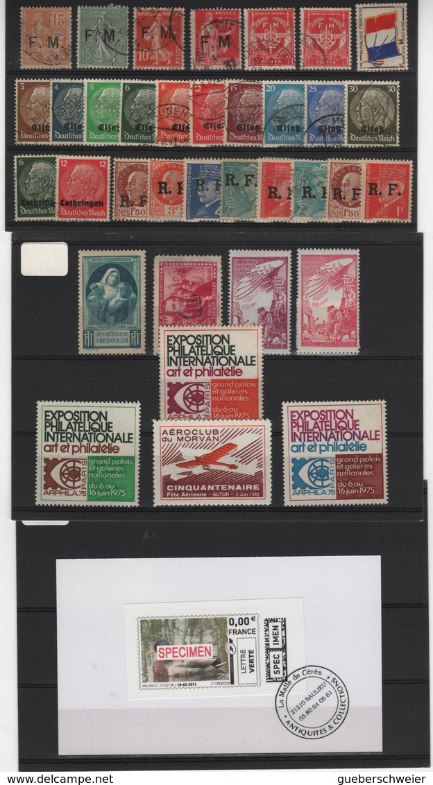 Carton de + 2 kg de Timbres, lettres, entiers postaux, aérogrammes, beau lot de timbres de France, Colonies, Andorre et