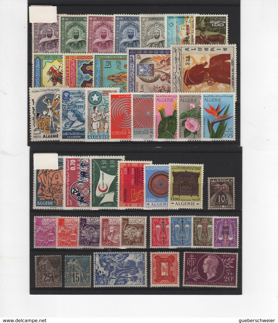 Carton de + 2 kg de Timbres, lettres, entiers postaux, aérogrammes, beau lot de timbres de France, Colonies, Andorre et