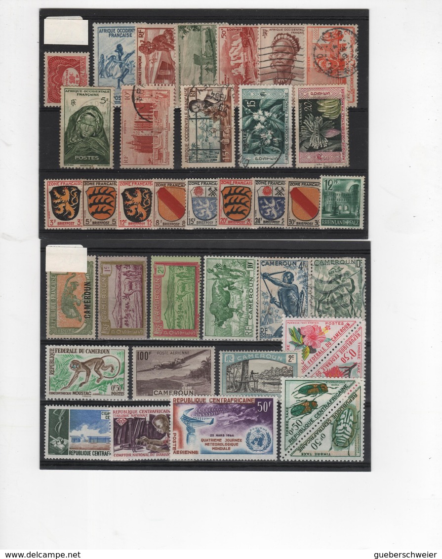 Carton de + 2 kg de Timbres, lettres, entiers postaux, aérogrammes, beau lot de timbres de France, Colonies, Andorre et