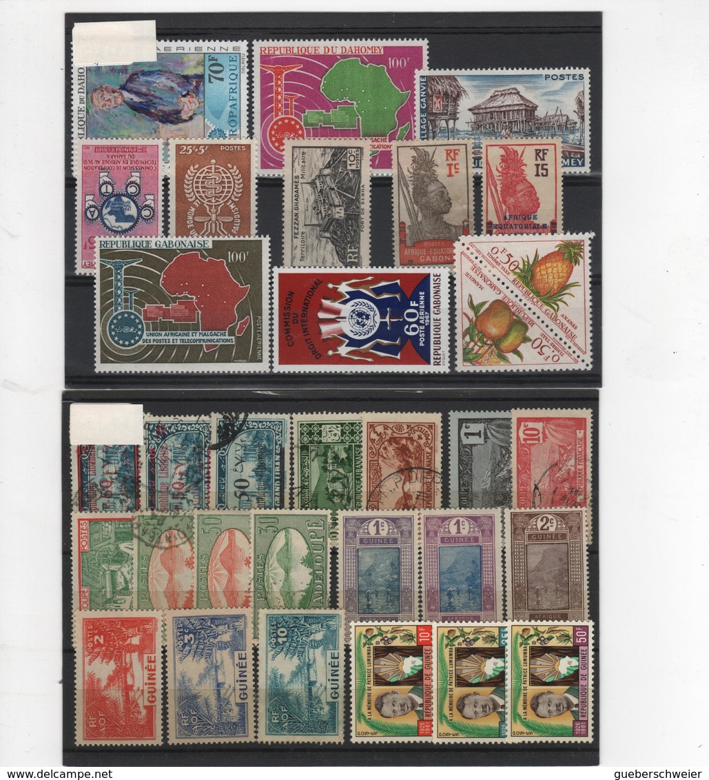 Carton de + 2 kg de Timbres, lettres, entiers postaux, aérogrammes, beau lot de timbres de France, Colonies, Andorre et