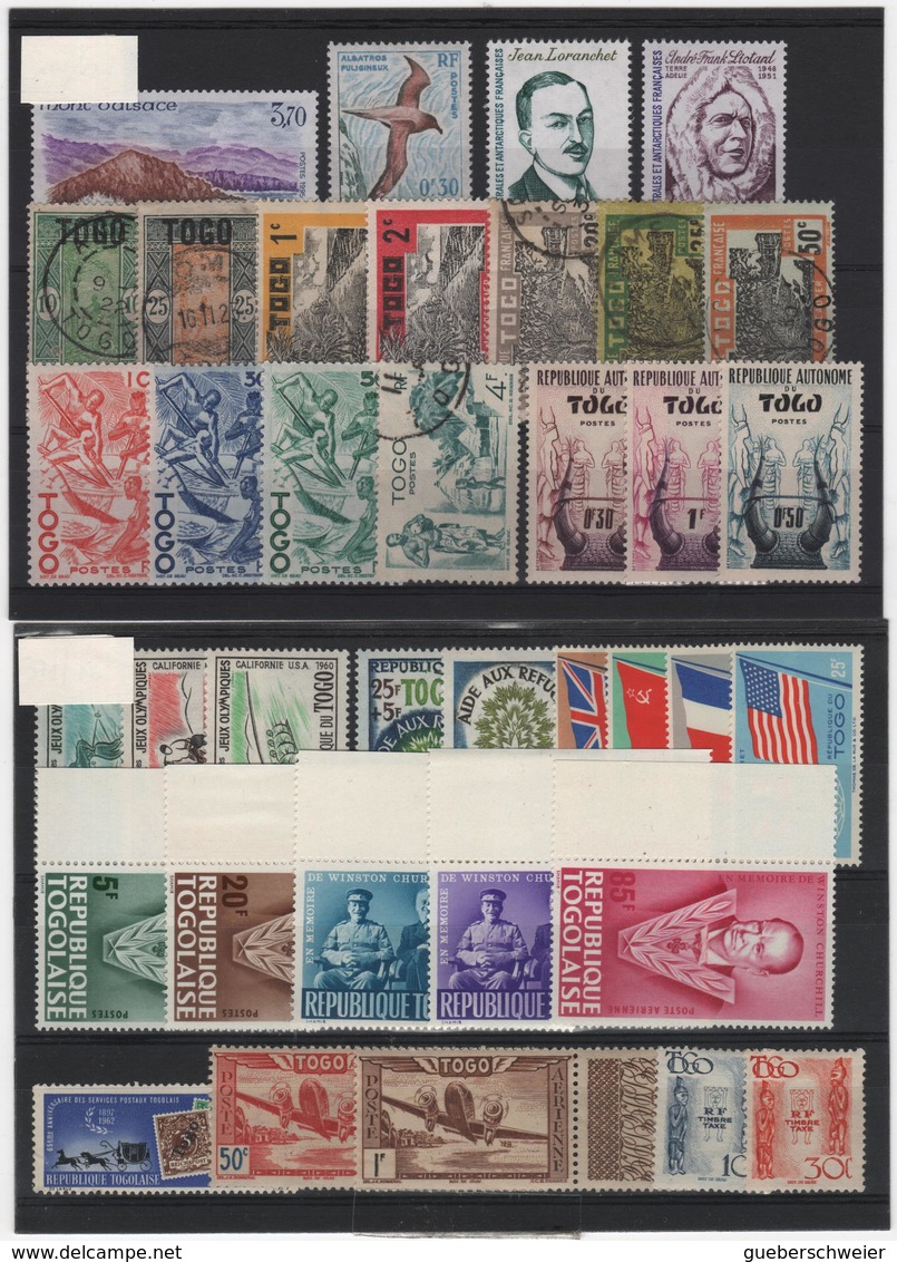 Carton de + 2 kg de Timbres, lettres, entiers postaux, aérogrammes, beau lot de timbres de France, Colonies, Andorre et